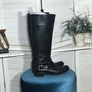 Vince Camuto Black Leather Riding Boots Knee High Size 6.5